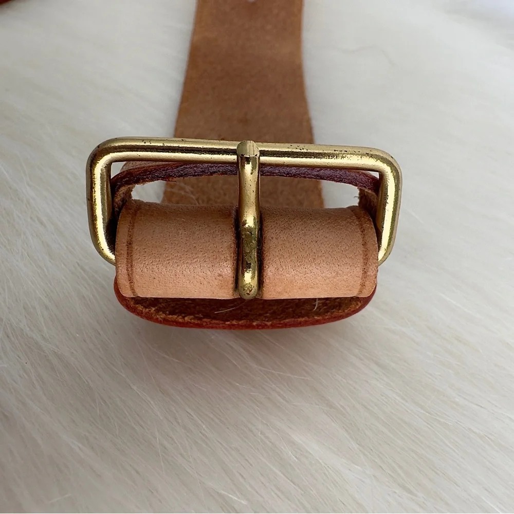 ✨Authentic LOUIS VUITTON Vachetta Leather Luggage Tag With Looping Strap Holder - Picture 16 of 16